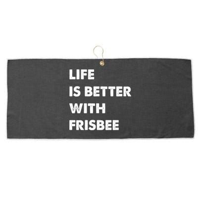 Funny Frisbee Life Is Better With Frisbee Funny Gift Large Microfiber Waffle Golf Towel