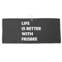 Funny Frisbee Life Is Better With Frisbee Funny Gift Large Microfiber Waffle Golf Towel