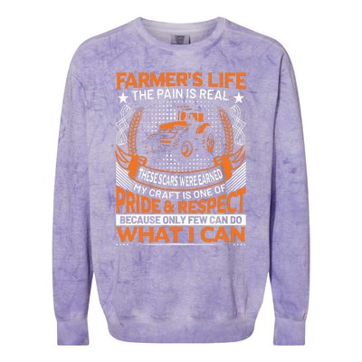 Funny Farmers Life Tractors Planting Crops Men Women Colorblast Crewneck Sweatshirt