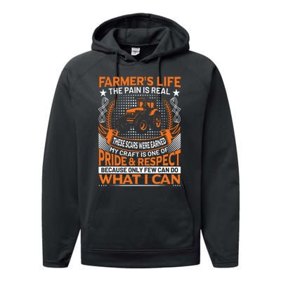 Funny Farmers Life Tractors Planting Crops Men Women Performance Fleece Hoodie