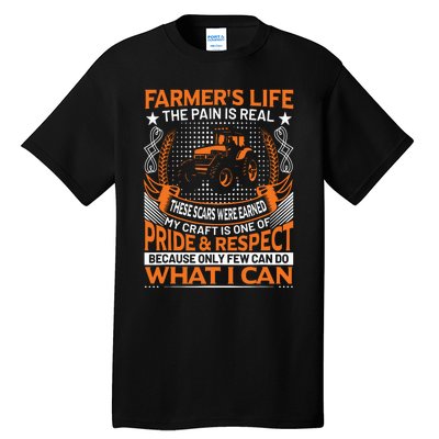 Funny Farmers Life Tractors Planting Crops Men Women Tall T-Shirt