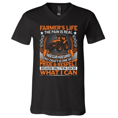 Funny Farmers Life Tractors Planting Crops Men Women V-Neck T-Shirt