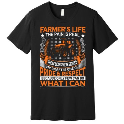 Funny Farmers Life Tractors Planting Crops Men Women Premium T-Shirt