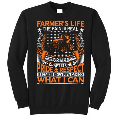 Funny Farmers Life Tractors Planting Crops Men Women Tall Sweatshirt