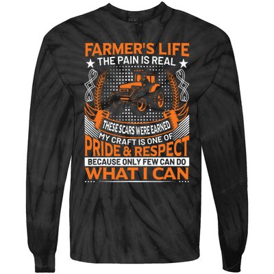 Funny Farmers Life Tractors Planting Crops Men Women Tie-Dye Long Sleeve Shirt