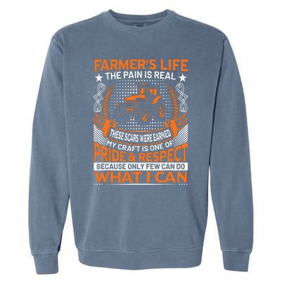 Funny Farmers Life Tractors Planting Crops Men Women Garment-Dyed Sweatshirt