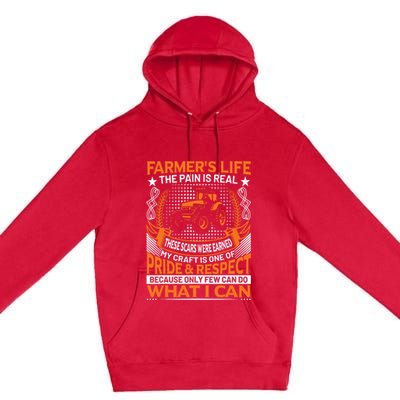 Funny Farmers Life Tractors Planting Crops Men Women Premium Pullover Hoodie