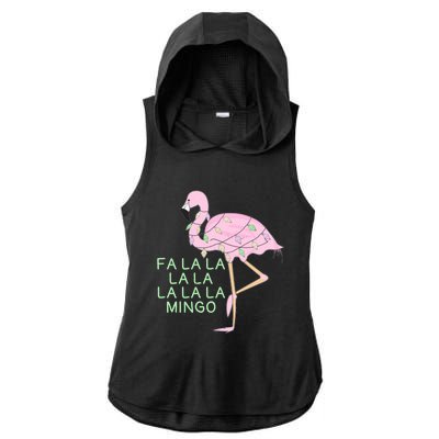 Funny Fa La La La Mingo Flamingo Christmas Gift Ladies PosiCharge Tri-Blend Wicking Draft Hoodie Tank