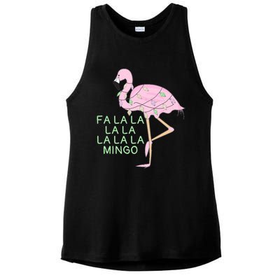 Funny Fa La La La Mingo Flamingo Christmas Gift Ladies PosiCharge Tri-Blend Wicking Tank