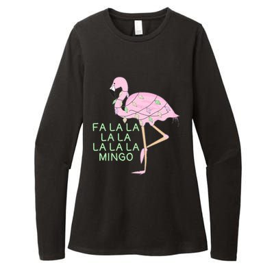 Funny Fa La La La Mingo Flamingo Christmas Gift Womens CVC Long Sleeve Shirt