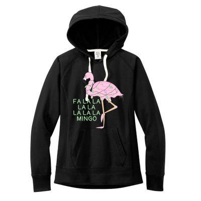 Funny Fa La La La Mingo Flamingo Christmas Gift Women's Fleece Hoodie