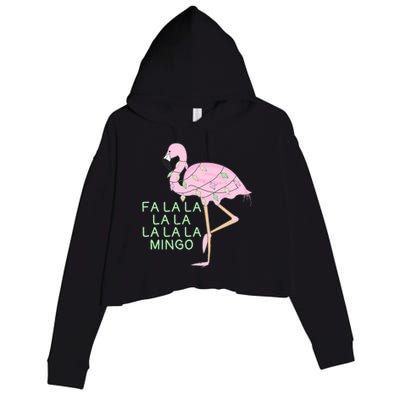 Funny Fa La La La Mingo Flamingo Christmas Gift Crop Fleece Hoodie