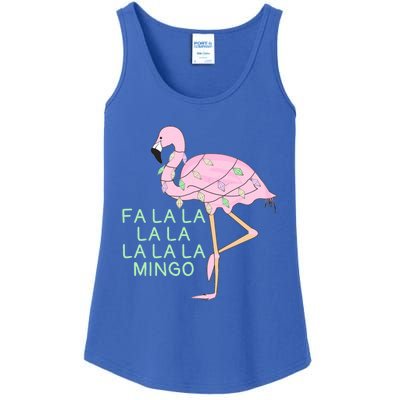 Funny Fa La La La Mingo Flamingo Christmas Gift Ladies Essential Tank