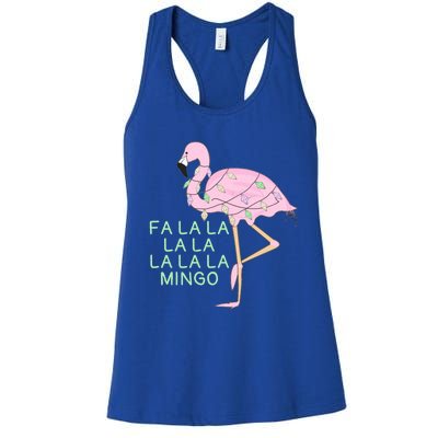 Funny Fa La La La Mingo Flamingo Christmas Gift Women's Racerback Tank