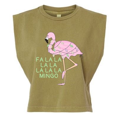 Funny Fa La La La Mingo Flamingo Christmas Gift Garment-Dyed Women's Muscle Tee