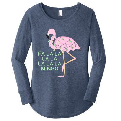 Funny Fa La La La Mingo Flamingo Christmas Gift Women's Perfect Tri Tunic Long Sleeve Shirt