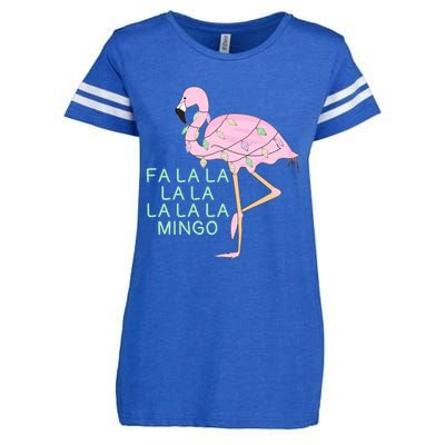 Funny Fa La La La Mingo Flamingo Christmas Gift Enza Ladies Jersey Football T-Shirt