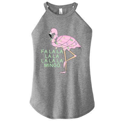 Funny Fa La La La Mingo Flamingo Christmas Gift Women’s Perfect Tri Rocker Tank