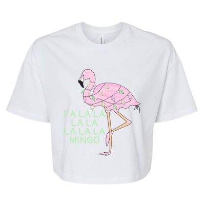 Funny Fa La La La Mingo Flamingo Christmas Gift Bella+Canvas Jersey Crop Tee