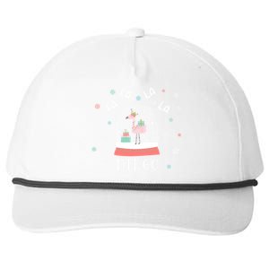 Funny Fa La La Mingo Christmas Falala Snow Flamingo Cute Cute Gift Snapback Five-Panel Rope Hat