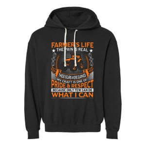 Funny Farmer’s Life Tractors Planting Crops Men Women Garment-Dyed Fleece Hoodie