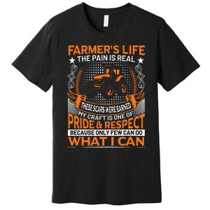 Funny Farmer’s Life Tractors Planting Crops Men Women Premium T-Shirt