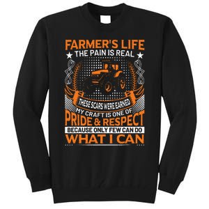 Funny Farmer’s Life Tractors Planting Crops Men Women Tall Sweatshirt