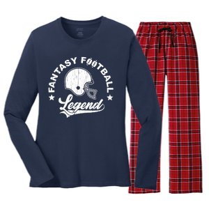 Fantasy Football Legend Funny Gift Women's Long Sleeve Flannel Pajama Set 