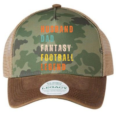 Fantasy Football Legend Gift For Dad Husband Legacy Tie Dye Trucker Hat