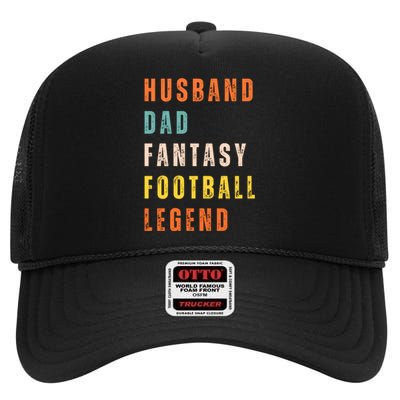 Fantasy Football Legend Gift For Dad Husband High Crown Mesh Back Trucker Hat