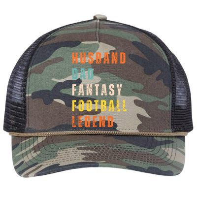 Fantasy Football Legend Gift For Dad Husband Retro Rope Trucker Hat Cap