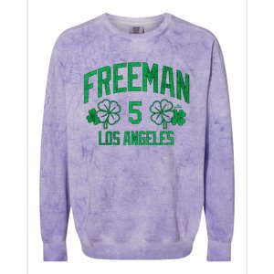 Freddie Free Los Angeles Baseball St PatrickS Clover Funny Gift Colorblast Crewneck Sweatshirt