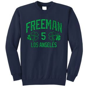 Freddie Free Los Angeles Baseball St PatrickS Clover Funny Gift Tall Sweatshirt