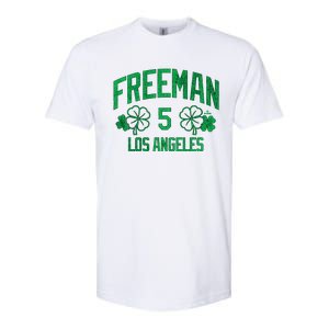 Freddie Free Los Angeles Baseball St PatrickS Clover Funny Gift Softstyle CVC T-Shirt