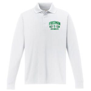 Freddie Free Los Angeles Baseball St PatrickS Clover Funny Gift Performance Long Sleeve Polo