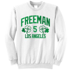 Freddie Free Los Angeles Baseball St PatrickS Clover Funny Gift Sweatshirt