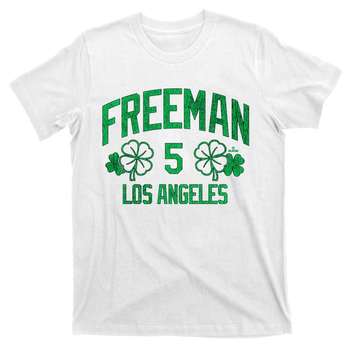 Freddie Free Los Angeles Baseball St PatrickS Clover Funny Gift T-Shirt