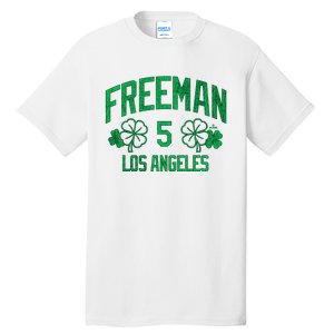 Freddie Free Los Angeles Baseball St PatrickS Clover Funny Gift Tall T-Shirt