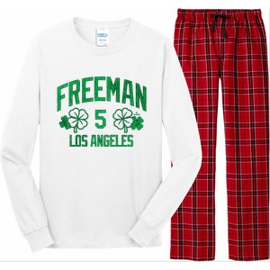 Freddie Free Los Angeles Baseball St PatrickS Clover Funny Gift Long Sleeve Pajama Set