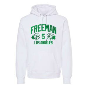 Freddie Free Los Angeles Baseball St PatrickS Clover Funny Gift Premium Hoodie