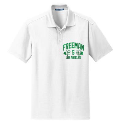 Freddie Free Los Angeles Baseball St PatrickS Clover Funny Gift Dry Zone Grid Polo