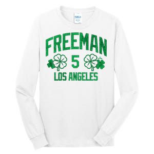 Freddie Free Los Angeles Baseball St PatrickS Clover Funny Gift Tall Long Sleeve T-Shirt