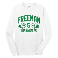 Freddie Free Los Angeles Baseball St PatrickS Clover Funny Gift Tall Long Sleeve T-Shirt