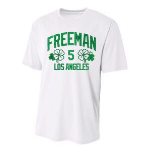 Freddie Free Los Angeles Baseball St PatrickS Clover Funny Gift Performance Sprint T-Shirt