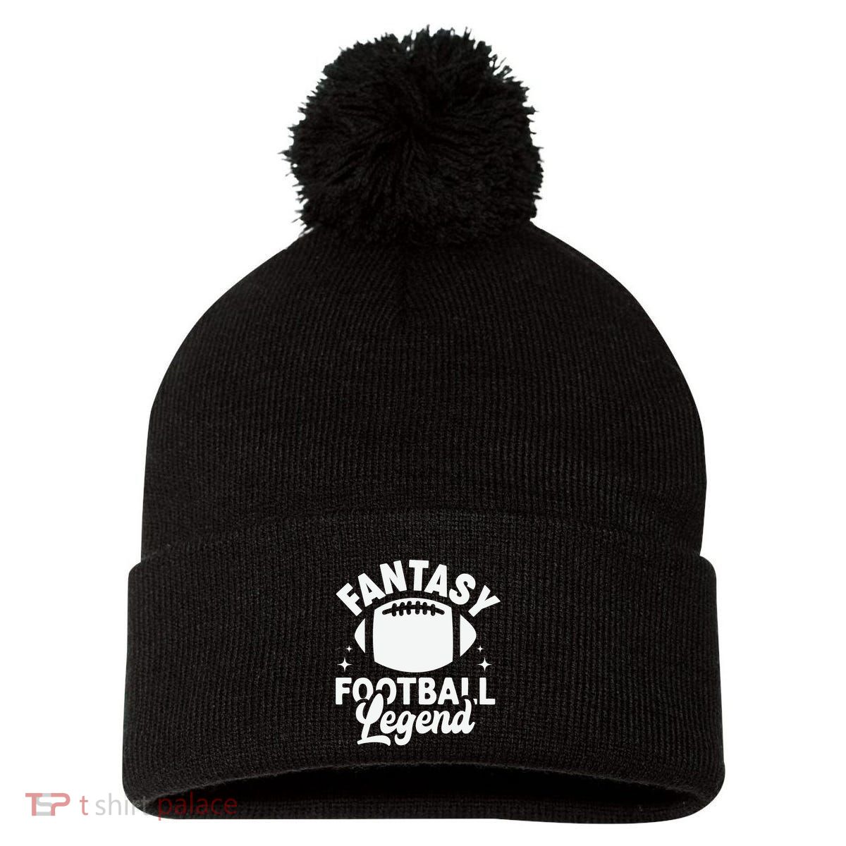 Fantasy Football Legend Sporty Graphic Pom Pom 12in Knit Beanie