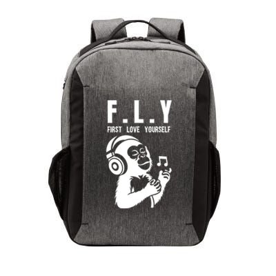 Fly First Love Yourself: Enjoy Music Cute Monkey Gift Vector Backpack