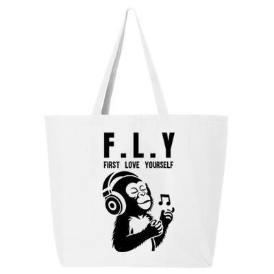 Fly First Love Yourself: Enjoy Music Cute Monkey Gift 25L Jumbo Tote