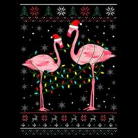 Funny Flamingo Lights Tangled Ugly Sweater Christmas Animals Sustainable Beanie