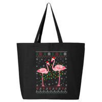Funny Flamingo Lights Tangled Ugly Sweater Christmas Animals 25L Jumbo Tote