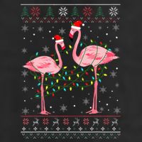 Funny Flamingo Lights Tangled Ugly Sweater Christmas Animals 25L Jumbo Tote